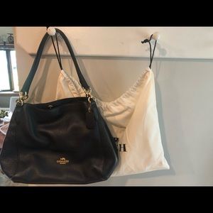 Coach pebbled leather shoulder bag